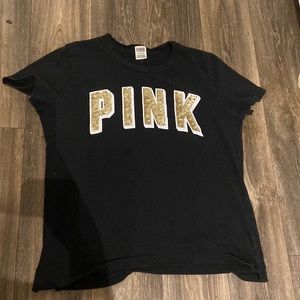 Victoria secret PINK black sequin tee L
